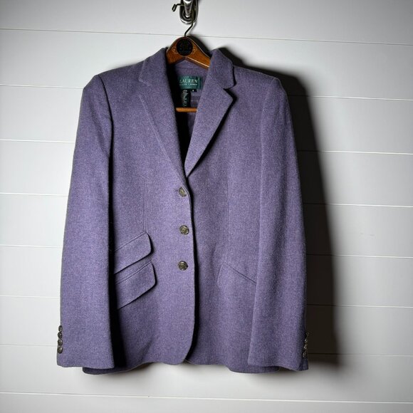 RARE: Ralph Lauren Blazer, Sz 6 Vintage 100% Lambswool, Equestrian Buttons - Picture 1 of 13